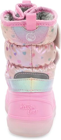 Western Chief Kids Denali Lighted Faux Fur Cold Weather Boots – Waterproof Snow Boots with Reflective Glitter, Warm and Cozy Winter Boots for Toddlers and Kids in Saudi Arabia