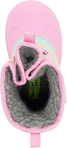 Western Chief Kids Denali Lighted Faux Fur Cold Weather Boots – Waterproof Snow Boots with Reflective Glitter, Warm and Cozy Winter Boots for Toddlers and Kids in Saudi Arabia