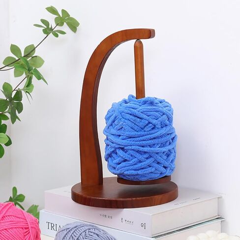 Yarn Holder for Crocheting and Knitting,Wooden Yarn Spinner,Yarn Ball Holder with Magnetic Metal Twirling Mechanism,Crochet Yarn Holder for Knitting Crocheting DIY Crafts Gifts in Kuwait