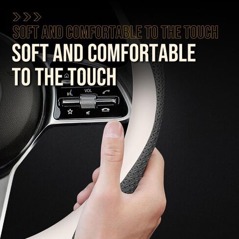 Nappa Leather Slim Stylish Steering Wheel Cover， for Chevrolet Steering Wheel Cover Interior Conversion (Black) in Kuwait