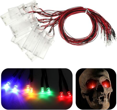 Xuhal 12 Pcs Halloween LED Glowing Light Eye for Mask Costume Skull Skeleton 24'', Battery Not Include in Saudi Arabia