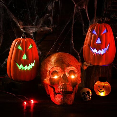 Xuhal 12 Pcs Halloween LED Glowing Light Eye for Mask Costume Skull Skeleton 24'', Battery Not Include in Saudi Arabia