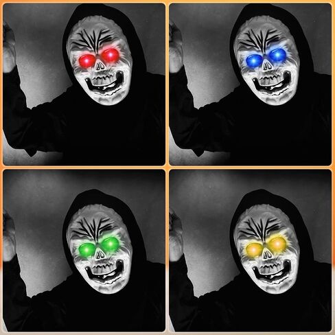 Xuhal 12 Pcs Halloween LED Glowing Light Eye for Mask Costume Skull Skeleton 24'', Battery Not Include in Saudi Arabia