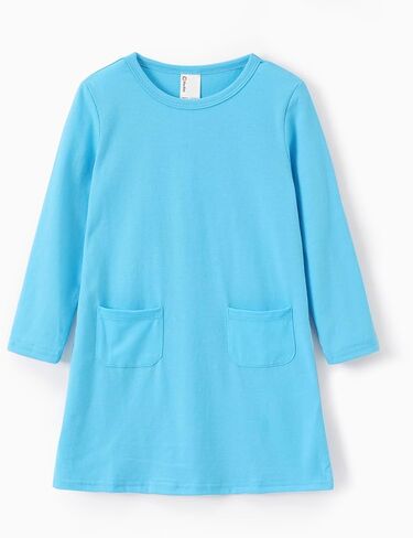 PATPAT 3 Pack Toddler Girl Casual Dress Long Sleeve Colorful Cartoon Basic Tunic Playwear Shirt Dresses with Pockets in Saudi Arabia