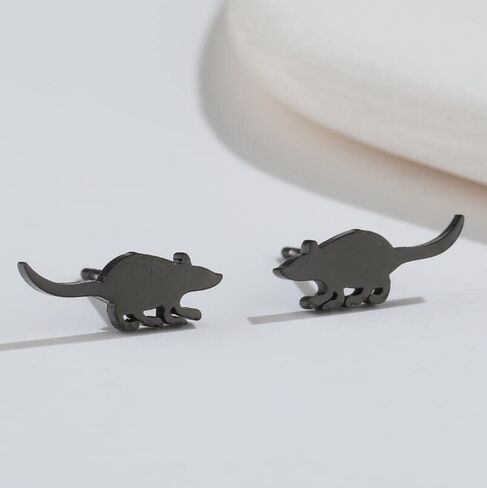 LLYANZ Cute Mouse Accessories Rat Earring Animal Stainless Steel Stud Earrings in Kuwait