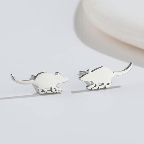 LLYANZ Cute Mouse Accessories Rat Earring Animal Stainless Steel Stud Earrings in Kuwait