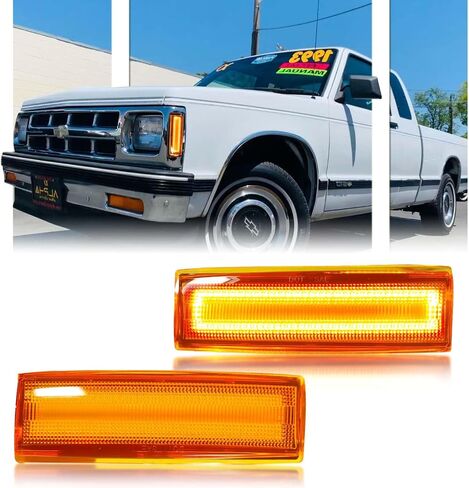 2 PCS LED Side Marker Lights Assembly for 1983-1994 Chevy Blazer S10 GMC Jimmy S15, Front Side Indicator Fender Lamp, Smoked Lens Amber Turn Signal Side Replacement, Accessories in Saudi Arabia