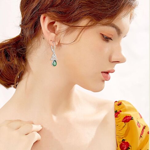 أقراط متدلية سلتيك أيرلندية من الفضة الإسترليني عيار 925 أقراط متدلية على شكل مثلث مجوهرات حظًا سعيدًا للنساء in Kuwait