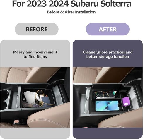 LUWU 2023 2024 سوبارو سولتيرا منظم وحدة التحكم المركزية صندوق تخزين مسند الذراع سولتيرا 2023 منظم مسند الذراع سولتيرا منظم إدراج وحدة التحكم مسند الذراع سولتيرا الملحقات الداخلية (أسود) in Kuwait