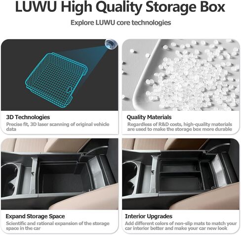 LUWU 2023 2024 سوبارو سولتيرا منظم وحدة التحكم المركزية صندوق تخزين مسند الذراع سولتيرا 2023 منظم مسند الذراع سولتيرا منظم إدراج وحدة التحكم مسند الذراع سولتيرا الملحقات الداخلية (أسود) in Kuwait