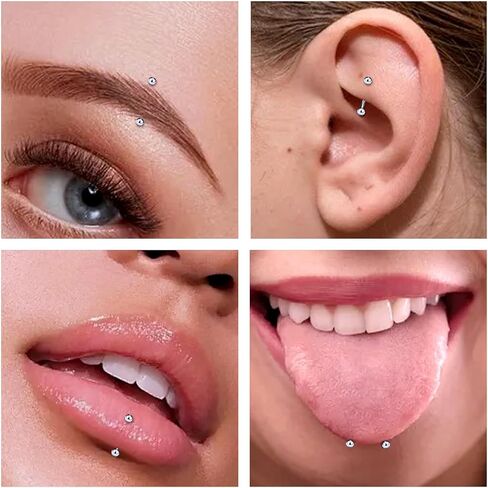 20G 18G 16G 14G F136 التيتانيوم ثقب الحاجب المجوهرات منحني الحديد الحاجب الدائري العمودي Labret الشفاه مجوهرات Daith Rook القرط السرة الصغيرة البطن زر حلقة ثقب المجوهرات للنساء الرجال in Saudi Arabia