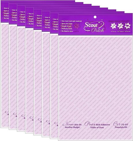 8 Pack Scout Badges Patches Adhesive Cut to Fit Freestyle Double Sided Scout Patches Magic Adhesive Washable Adhesive Stickers for Scout Badges Fabric Clothing in Saudi Arabia