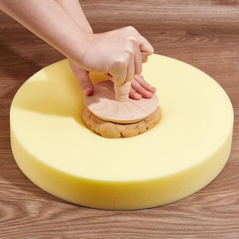 BENECREAT Yellow Pottery Foam Table Runner, 13.6inch High Density Round Upholstery Foam for Watercolor, Crafts, Pottery, Clay, Ceramics, 50mm Thick in Saudi Arabia