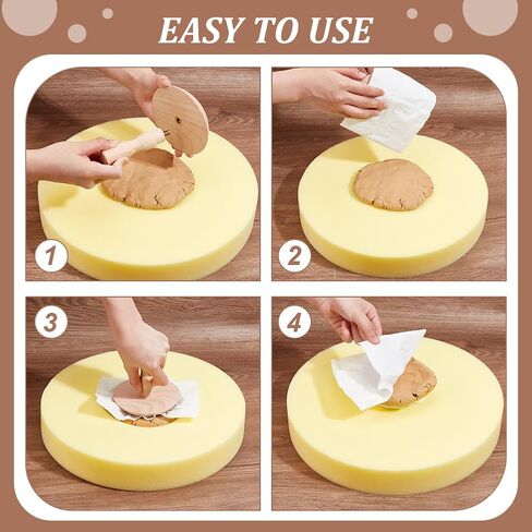 BENECREAT Yellow Pottery Foam Table Runner, 13.6inch High Density Round Upholstery Foam for Watercolor, Crafts, Pottery, Clay, Ceramics, 50mm Thick in Saudi Arabia