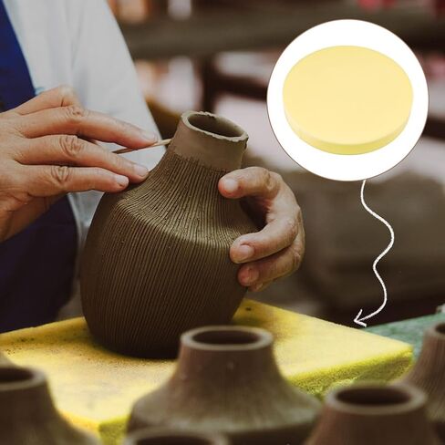 BENECREAT Yellow Pottery Foam Table Runner, 13.6inch High Density Round Upholstery Foam for Watercolor, Crafts, Pottery, Clay, Ceramics, 50mm Thick in Saudi Arabia