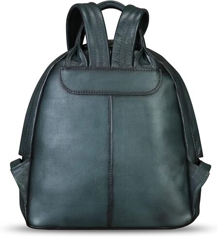 حقيبة ظهر من الجلد الطبيعي للنساء محفظة مرسومة يدويًا من الجلد القديم حقيبة ظهر جامعية مصنوعة يدويًا حقيبة ظهر كاجوال (Pattern5) in Kuwait