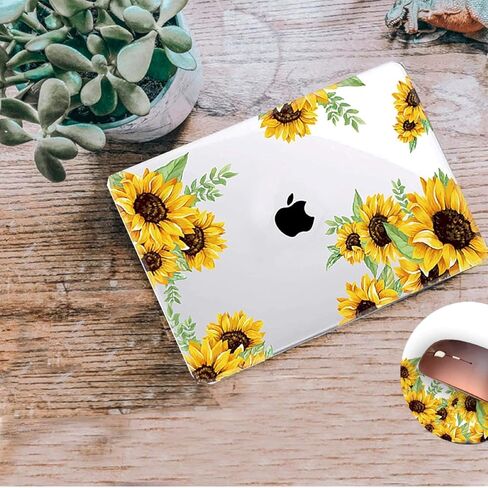Compatible with MacBook Air 13 inch Case Floral, Sunflower Clear Hard Case with Keyboard Cover & Screen Protector Compatible for MacBook Air 13" Old Version 2010-2017 (A1466 &A1369) in Saudi Arabia