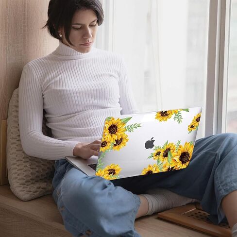 Compatible with MacBook Air 13 inch Case Floral, Sunflower Clear Hard Case with Keyboard Cover & Screen Protector Compatible for MacBook Air 13" Old Version 2010-2017 (A1466 &A1369) in Saudi Arabia