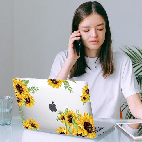 Compatible with MacBook Air 13 inch Case Floral, Sunflower Clear Hard Case with Keyboard Cover & Screen Protector Compatible for MacBook Air 13" Old Version 2010-2017 (A1466 &A1369) in Saudi Arabia