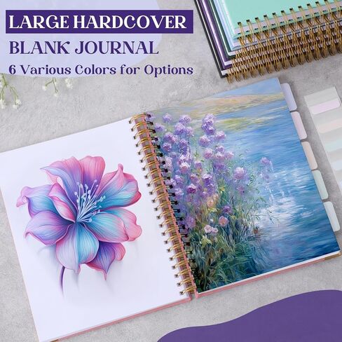 دفتر رسم حلزوني، دفتر رسم مقاس 8.5 بوصة × 11 بوصة، كتاب رسم بغلاف مقوى 300 صفحة، دفتر ملاحظات جلدي فارغ للنساء والرجال، دفتر رسم كبير للرسم، دفتر ملاحظات غير مبطن بورق سميك، A4، أزرق in Kuwait