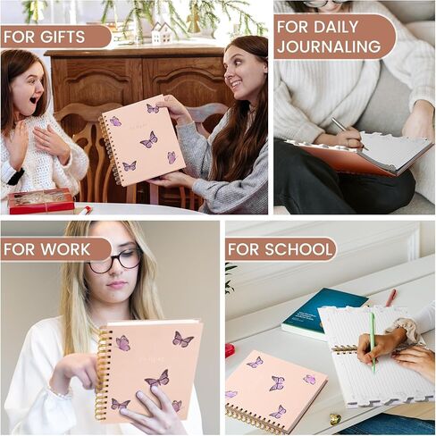 Aesthetic Spiral Notebook Prayer Journal for Women 7 X 8.5 Hardcover 5 Subject College Ruled Notebook with Dividers Contents 100GSM Paper Cute Notebooks for School Bible Work Home, Pink in Saudi Arabia