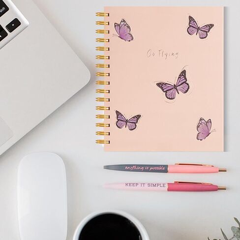 Aesthetic Spiral Notebook Prayer Journal for Women 7 X 8.5 Hardcover 5 Subject College Ruled Notebook with Dividers Contents 100GSM Paper Cute Notebooks for School Bible Work Home, Pink in Saudi Arabia
