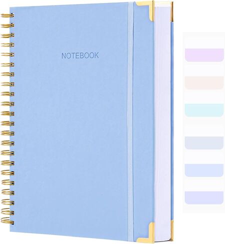 Spiral Notebook, Sketchbook 8.5" x 11", 300 Page Hardcover Sketch Book, Leather Blank Notebook Journal for Women Men, Large Sketchbook for Drawing, No Bleed Thick Paper Unlined Notebook, A4, Blue in Kuwait