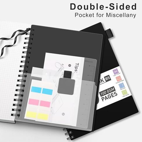 AHGXG Graph Paper Notebook, 300 Pages Spiral Notebook 8.5" x 11", A4 Large Grid Paper Notebook, 100gsm Thick Paper, Plastic Hardcover Journals for School Engineering Math, Transparent in Saudi Arabia