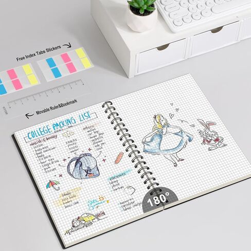 AHGXG Graph Paper Notebook, 300 Pages Spiral Notebook 8.5" x 11", A4 Large Grid Paper Notebook, 100gsm Thick Paper, Plastic Hardcover Journals for School Engineering Math, Transparent in Saudi Arabia