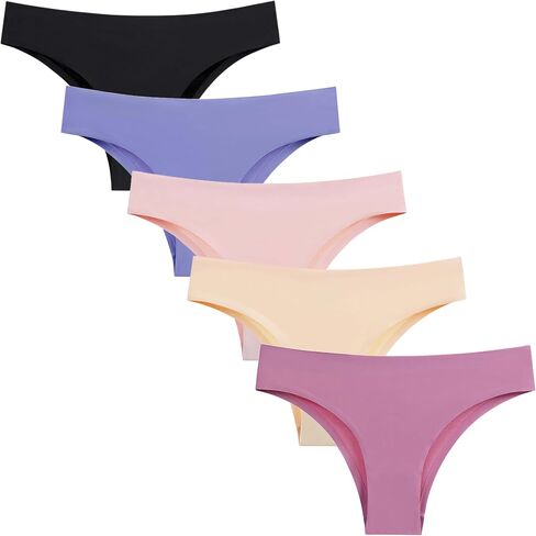 Seamless Underwear Women's Bikini Panties No Show Stretch Hipster 5 Pack in Saudi Arabia