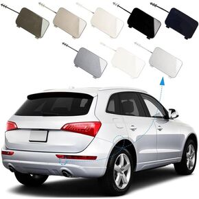 Car Rear Bumper Tow Hook Cover Cap Towing Eye Fit for Audi Q5 2008 2009 2010 2011 2012 2013 2014 2015 2016 2017 Trailer Cover 8R0807449 8R0807450 (Silver, Left Driver Side)