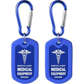 mnmoom mnmoom Medical Equipment Luggage Tag -Aluminum Travel Essentials Medical Luggage Tag (2X Black)