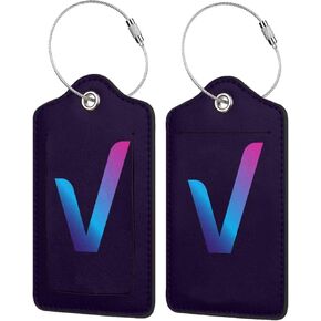 2 Pack Initial Luggage Tags for Suitcases, Colorful Letter Design Cruise Name Tags, Novelty Travel Bag Tags, Leather ID Label for Women Men Kids Girls Boys, Gradient Letter Letter Z