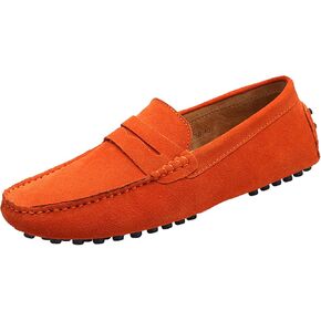 Men's Penny Loafers Moccasin Suede Leather Slip On Casual Dress Driving Shoes