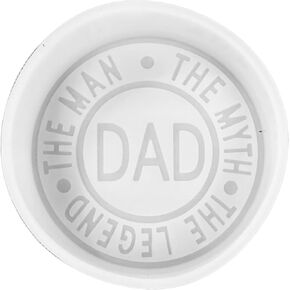 قالب سيليكون Dad The Man The Myth The Legend Freshie مقاس 3.5 × 3.5 × 0.8 بوصة هدية عيد الأب، لوازم خرز عطرية معطرة من الراتنج، شموع السيارة، فرن صابون آمن للخبز حتى 400 فهرنهايت