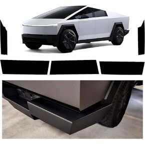 Rear Bumper Tailgate Protector Cover Fit for Tesla Cybertruck 2023 2024 Truck Bed Tailgate Step Trunk Bed Mat Set Stainless Steel Black