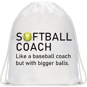 CMNIM Softball Coach Gifts Softball Drawstring Bag Backpack Softball Coach Appreciation Thank You Gifts Softball String Bag