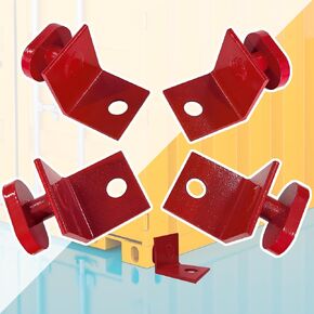 4 Pack Shipping Container Anchors Powder Coated Shipping Container Tie Downs Heavy Angle Iron Shipping Containers Side Twist Lock Shipping Container Accessories for Anchoring to Rock Floor or Cement