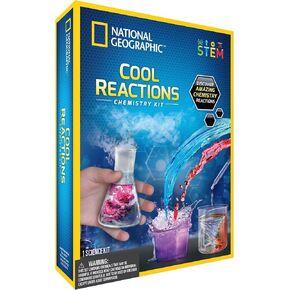National Geographic JM80597U Set Educational Science Age 8+ with 5 Awesome Experiments | Fascinating Kids STEM Toys Gifts for 8+ Year Old Boys and Girls, Cool Reactions Chemistry Kit