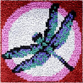Numptain Latch Hook Kits for Kids,DIY Rug Crafts Butterfly Pattern Color Printed Canvas,Latch Hook Kits for Beginners Handmade Needlework Crafts Home Decoration,12"x12" NT2
