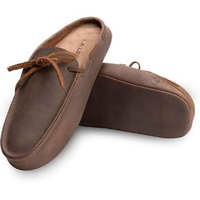 La Leche, Mule Boat Shoes, Indoor Scuff Slippers, Shoes for Home, Full Grain Leather & Memory Foam, Handmade