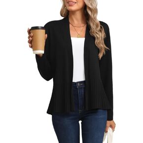 CZYINXIAN Women's Casual Long Sleeves Cropped Cardigan Trendy Open Front Knit Cardigans Outwear
