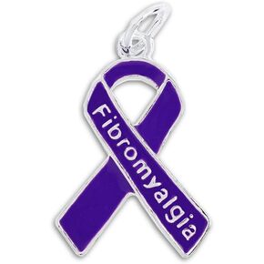 Fibromyalgia Awareness Purple Ribbon Charm – Purple Ribbon for Fibromyalgia Awareness – Perfect Jewelry Making, Bracelets, Necklaces, DIY Projects, Support Groups and Fundraisers