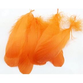 Colorful Goose Feathers, for DIY Craft Wedding Home Party Decorations 50pcs/pack/ (4--7.8 inch) (tangerine)