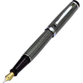 Xezo Incognito Fountain Pen, Medium Nib. Sunstone Orange Layered Lacquer with Pure Platinum Plating. Handcrafted, Limited Edition, Serialized