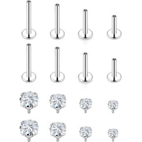 Jenxnjsjo Medusa Monroe Labret Lip Ring 16g Internally Threaded Flat Back Surgical Steel Helix Tragus Cartilage Conch Stud Earrings Piercing Jewelry for Women Men