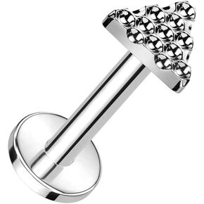 Pierced Owl 16GA ASTM F-136 Implant Grade Titanium Internally Threaded Bumpy Triangle Top Flat Back Stud