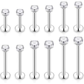 Different Sizes Internally Threaded Labret Jewelry Surgical Steel Ashley Piercing Jewelry 16g Conch Piercing Jewelry Medusa Piercing Jewelry Monroe Lip Cheek Rings Studs Tragus Earring