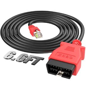 Autel Enet OBD 2 Cable for BMW F G Series Coding, Ethernet to OBD II OBDII Interface Cable, Compatible with BMW Software E-SYS ICOM ISTA+, Programming/Refresh Hidden Function, High Speed, 6.6ft/ 2M