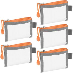5 Pack Mini Zipper Mesh Bags 3 x 4.5 Inch Nylon Makeup Organizer Portable Travel Cosmetic Pouch Kit Beauty Accessories Holder Bag Storage Coin Purse for Small Items Key Lipstick Credit Card